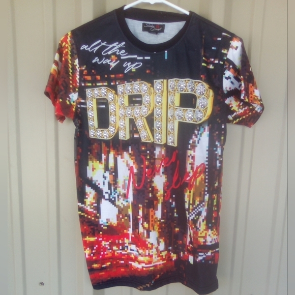 Men's All The Way Up DRIP Never Sleep Graphic T Shirt Size Medium - Picture 1 of 6